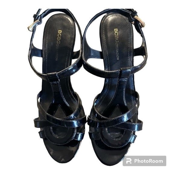 BCBGeneration Black Patent Platform Heels - Picture 2 of 5